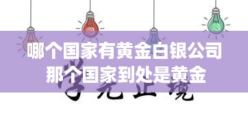 哪个国家有黄金白银公司 那个国家到处是黄金