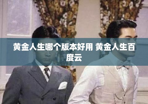 黄金人生哪个版本好用 黄金人生百度云