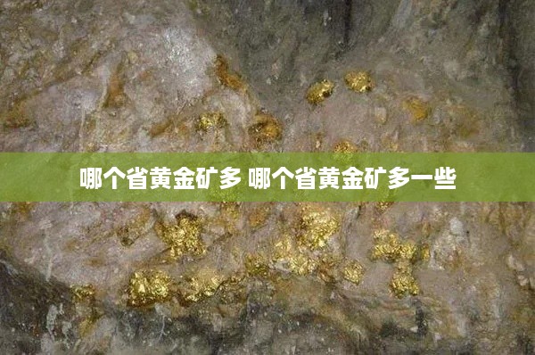 哪个省黄金矿多 哪个省黄金矿多一些