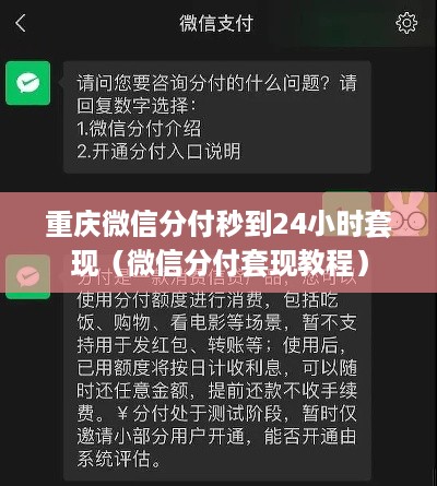 重庆微信分付秒到24小时套现（微信分付套现教程）