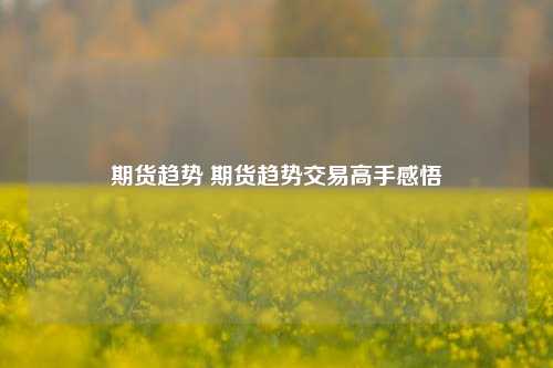 期货趋势 期货趋势交易高手感悟