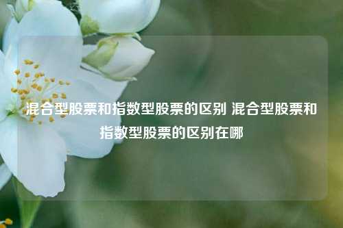混合型股票和指数型股票的区别 混合型股票和指数型股票的区别在哪