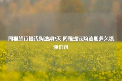 同程旅行提钱购逾期2天 同程提钱购逾期多久爆通讯录