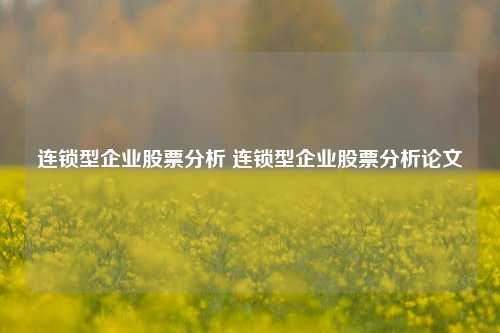 连锁型企业股票分析 连锁型企业股票分析论文