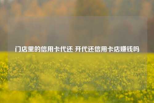 门店里的信用卡代还 开代还信用卡店赚钱吗